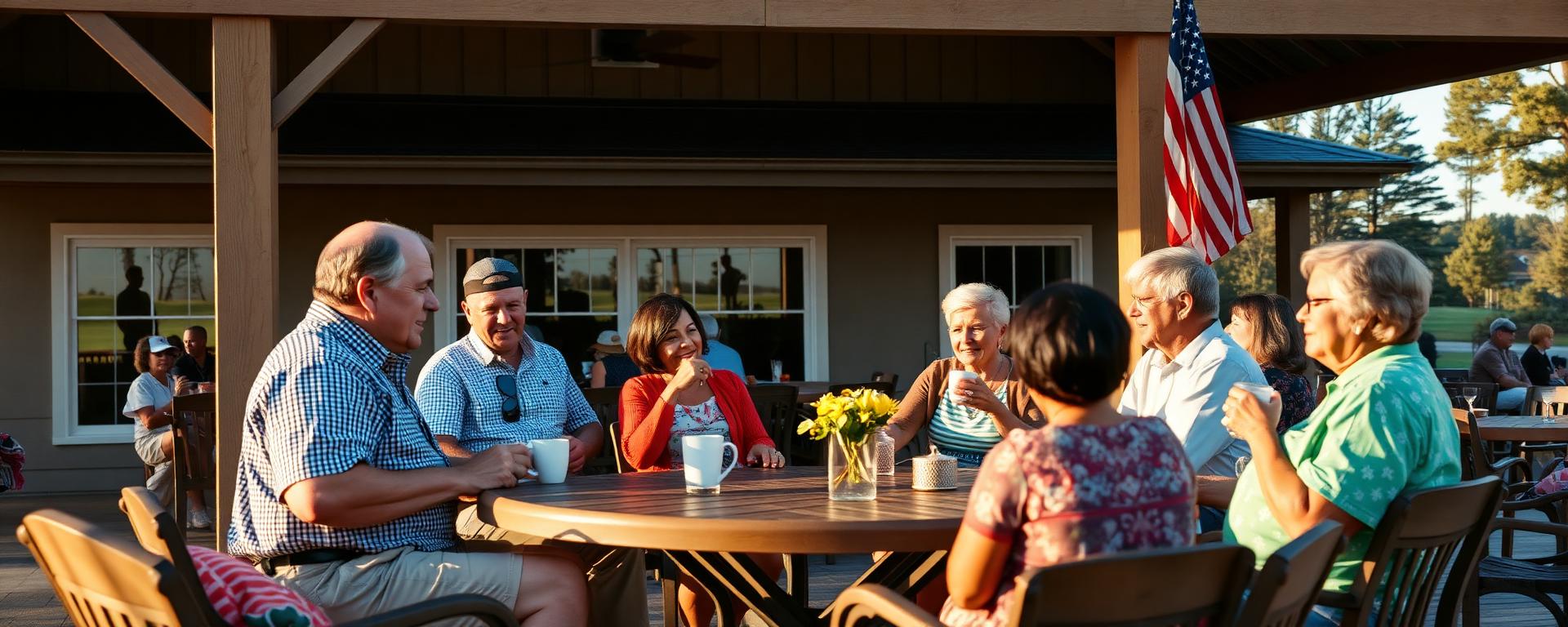 Community gathered at a golf clubhouse