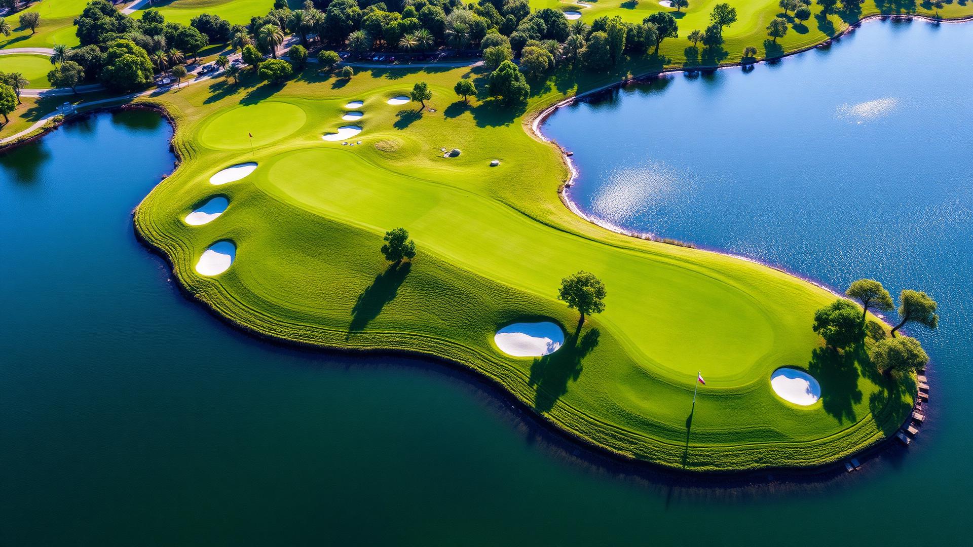 Aerial view of a championship golf course